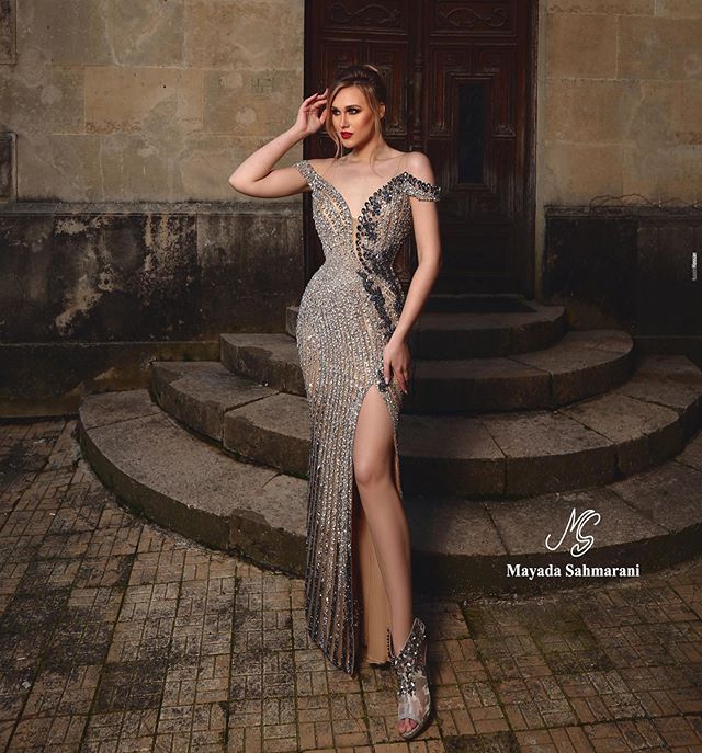 Luxury Beading Evening Dresses Off The Shoulder Sequins Beaded High Split Floor Length Formal Party Gowns Custom Made Long Prom Dress