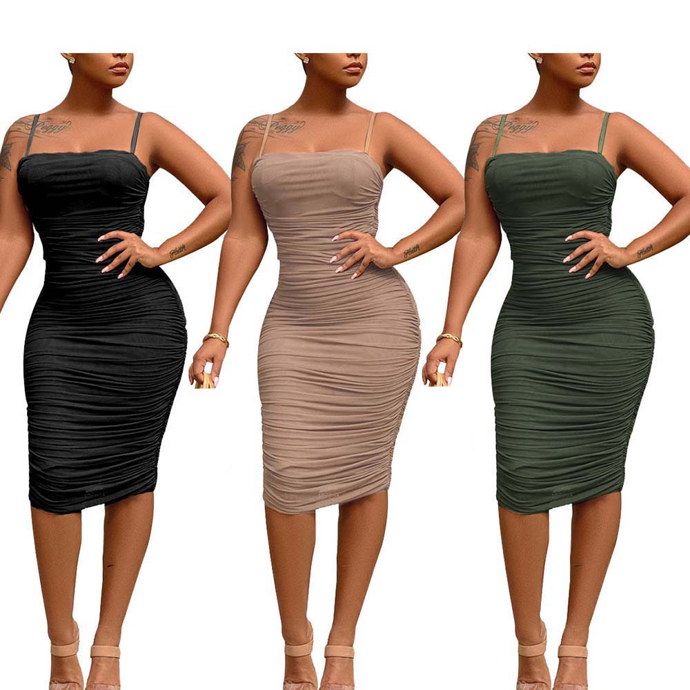 Sexy Slip Bodycon Dress Women Summer Mesh Ruffled Party Dresses Midi Basic -XXL 3 Choices F0335 Adjustable Shoulder, Green
Sexy Slip Bodycon Dress Women Summer Mesh Ruffled Party Dresses Midi Basic -XXL 3 Choices F0335 Adjustable Shoulder, Green