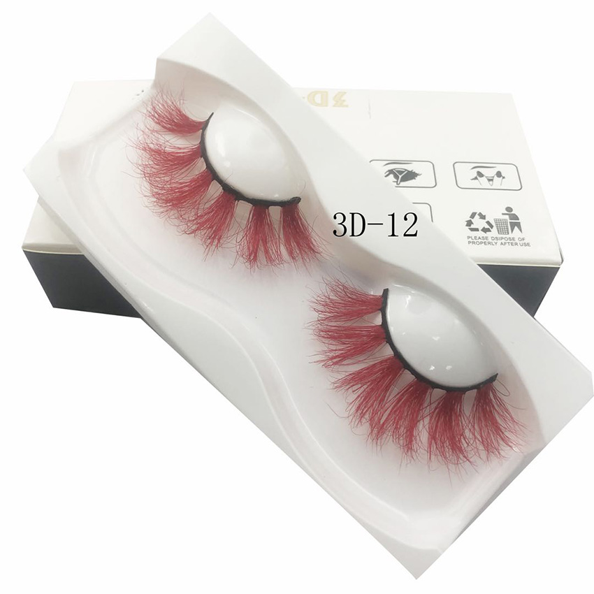 2019 Fantasy 22mm Color Lashes 3D Mink Eyelashes Natural Soft Real Mink Hair False Eyelashes Extension Makeup Coloured Series 5D Mink Lashes