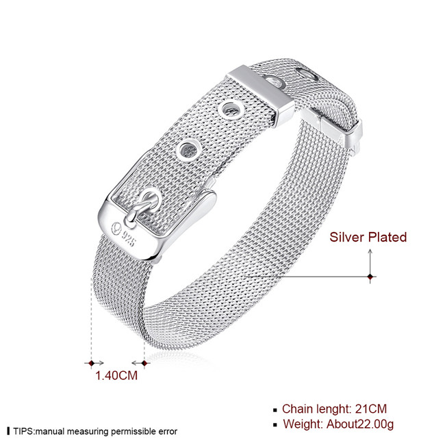 Hot sale best gift 925 silver Net strap bracelet DFMCH006,Brand new fashion 925 sterling silver plated Chain link bracelets high grade