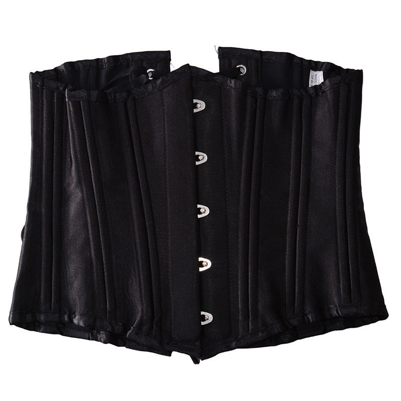 26 Double Boned Steel Bone Waist Trainer Body Shaper Satin Underbust Corset Women Slim Modeling Strap Belly Slimming Sheath Belt Black White