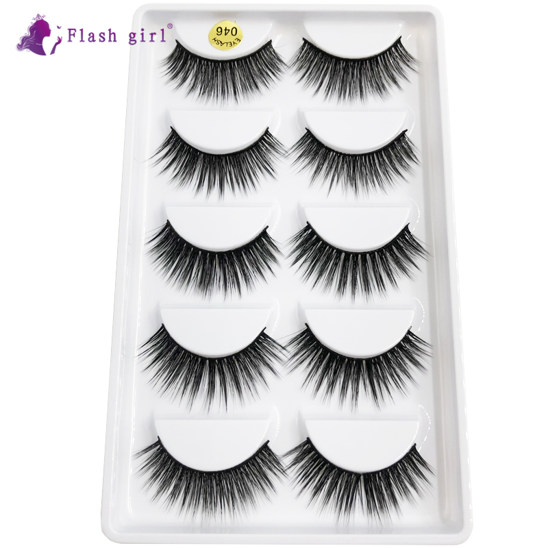 Flash Girl 3D Mink Eyelash 5 Pairs Real Mink Handmade Crossing Lashes Individual Strip Thick Lash Fake Eyelashes 046 
Flash Girl 3D Mink Eyelash 5 Pairs Real Mink Handmade Crossing Lashes Individual Strip Thick Lash Fake Eyelashes 046