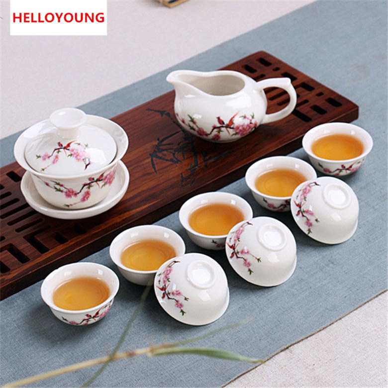 Preference Tea set Include total 10 pcs High quality elegant gaiwan, Beautiful and easy teapot kettle Chinese porcelana tea set
Preference Tea set Include total 10 pcs High quality elegant gaiwan, Beautiful and easy teapot kettle Chinese porcelana tea set