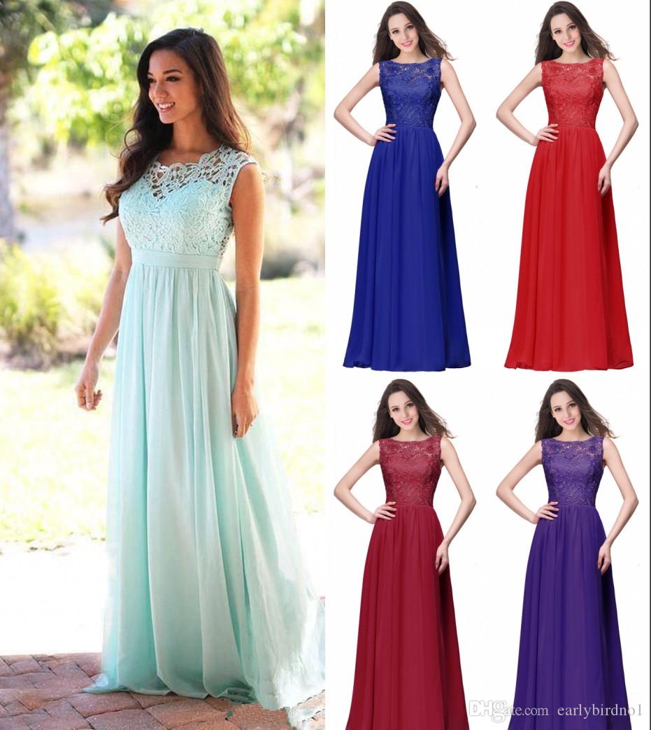 Elegant Lace Bridesmaid Dresses Jewel Sleeveless Plus Size Sheer Back Zipper Chiffon Cheap Formal Maid of Honor Gown 2019 CPS463
Elegant Lace Bridesmaid Dresses Jewel Sleeveless Plus Size Sheer Back Zipper Chiffon Cheap Formal Maid of Honor Gown 2019 CPS463