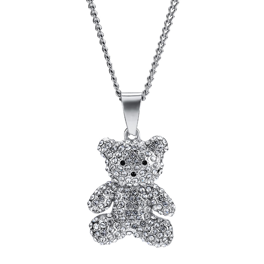 Men Women Rhinestone Bear Pendant Necklace Fashion Hip Hop Jewelry Gold Silver Stainless Steel Chain Punk Designer Necklaces For Mens Gifts
Men Women Rhinestone Bear Pendant Necklace Fashion Hip Hop Jewelry Gold Silver Stainless Steel Chain Punk Designer Necklaces For Mens Gifts