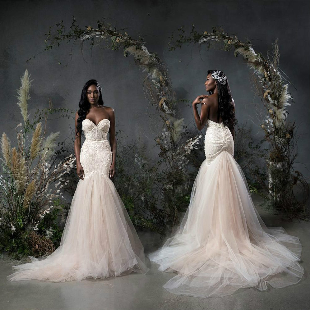 Naama&Anat Black Girl Mermaid Wedding Dresses Sexy Sweetheart Neck Lace Appliques Bridal Gowns Sweep Train Backless Wedding Dress, Same as image
Naama&Anat Black Girl Mermaid Wedding Dresses Sexy Sweetheart Neck Lace Appliques Bridal Gowns Sweep Train Backless Wedding Dress, Same as image
