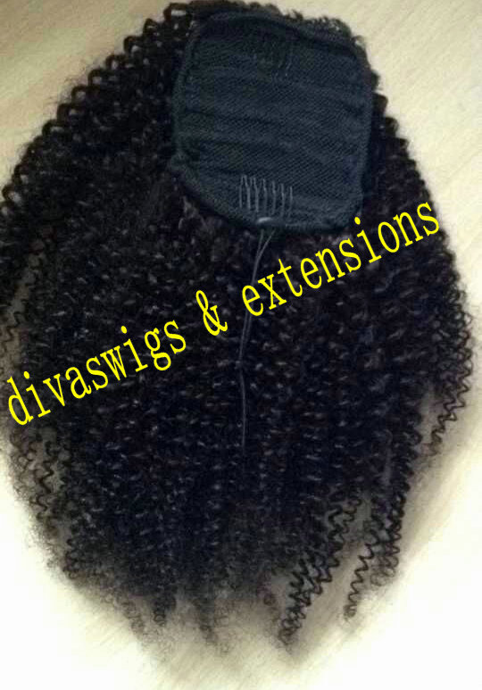 Full and sleek deep wave ponytail hairstyle natural blow out Elegant low drawstring ponytail extension 140g