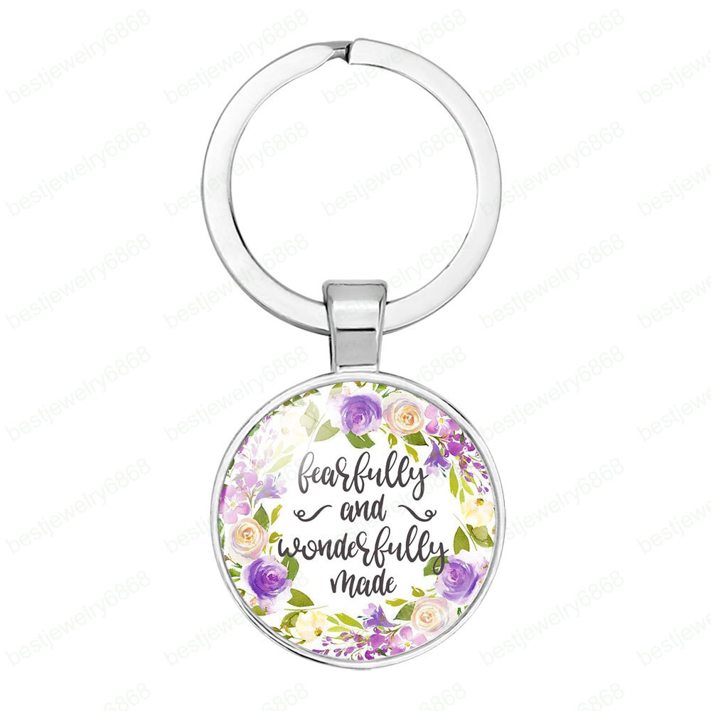 High Quantity Fashion Bible Verses Key Chain 17 Styles Glass Dome Keychains Scripture Quote Jewelry Christian Faith Inspirational Gift