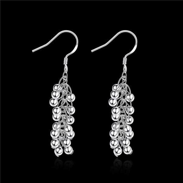Brand new sterling silver plated Frosted grape bead earrings DFMSE007,women's 925 silver Dangle Chandelier earrings 10 pairs a lot