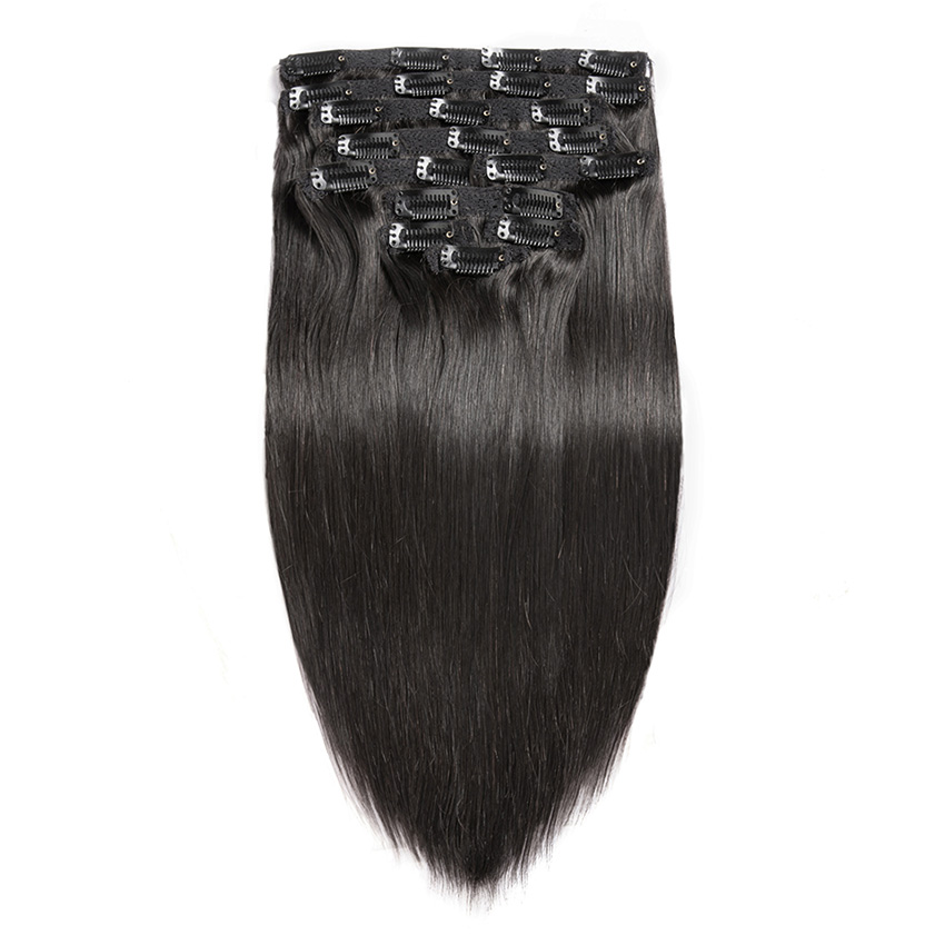 9A Grade Virgin Hair Clip In Human Hair Extensions Brazilian Peruvian Malaysian Indian Straight Remy Hair Natural Color Bleach Blonde 613