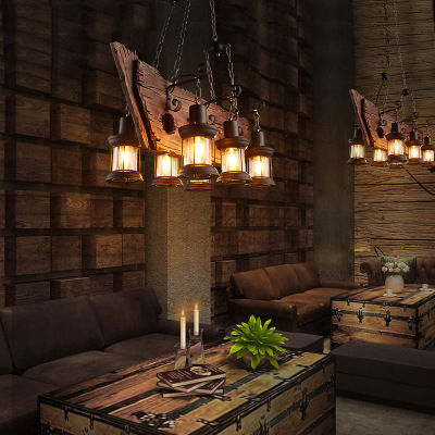 Wooden Pendant Lamps Kitchen Bar Dining room Salon lustre suspension Industrial Vintage Loft Chandelier luminaire light fixtures