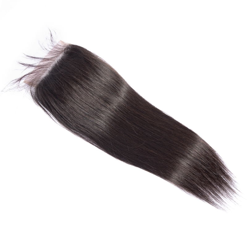Mongolian Human 5X5 Lace Virgin Hair Closure 5*5 With Baby Hairs Top Closures 12-24Inch Natural Color