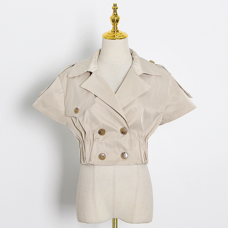 Women Jacket 2020 Autumn New Fashion Suit Collar Double Breasted Short Coat, As pic
Women Jacket 2020 Autumn New Fashion Suit Collar Double Breasted Short Coat, As pic