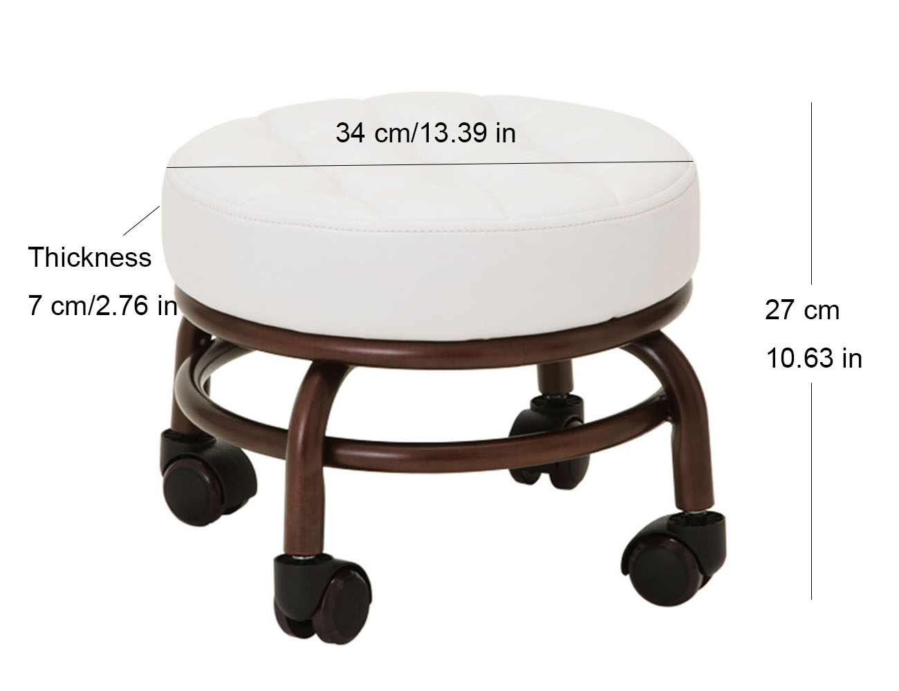 Elitzia Pedicure Foot Stool Beauty Salon SPA Foot Bath Footstool Two Color Optional Thick Support Seat Quality Wheels ET28499