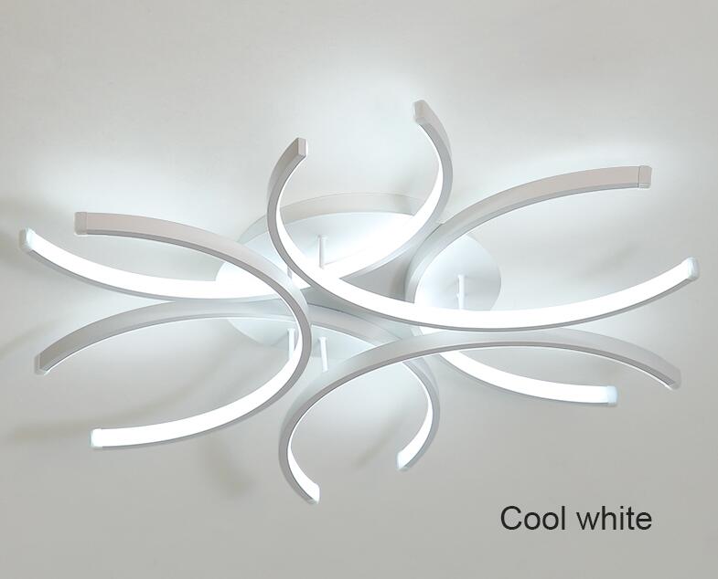 Modern 3C Led Ceiling Lights Aluminum Wave White surface mounted Lustre Avize Lighting 110V-220V for Bedroom Livingroom