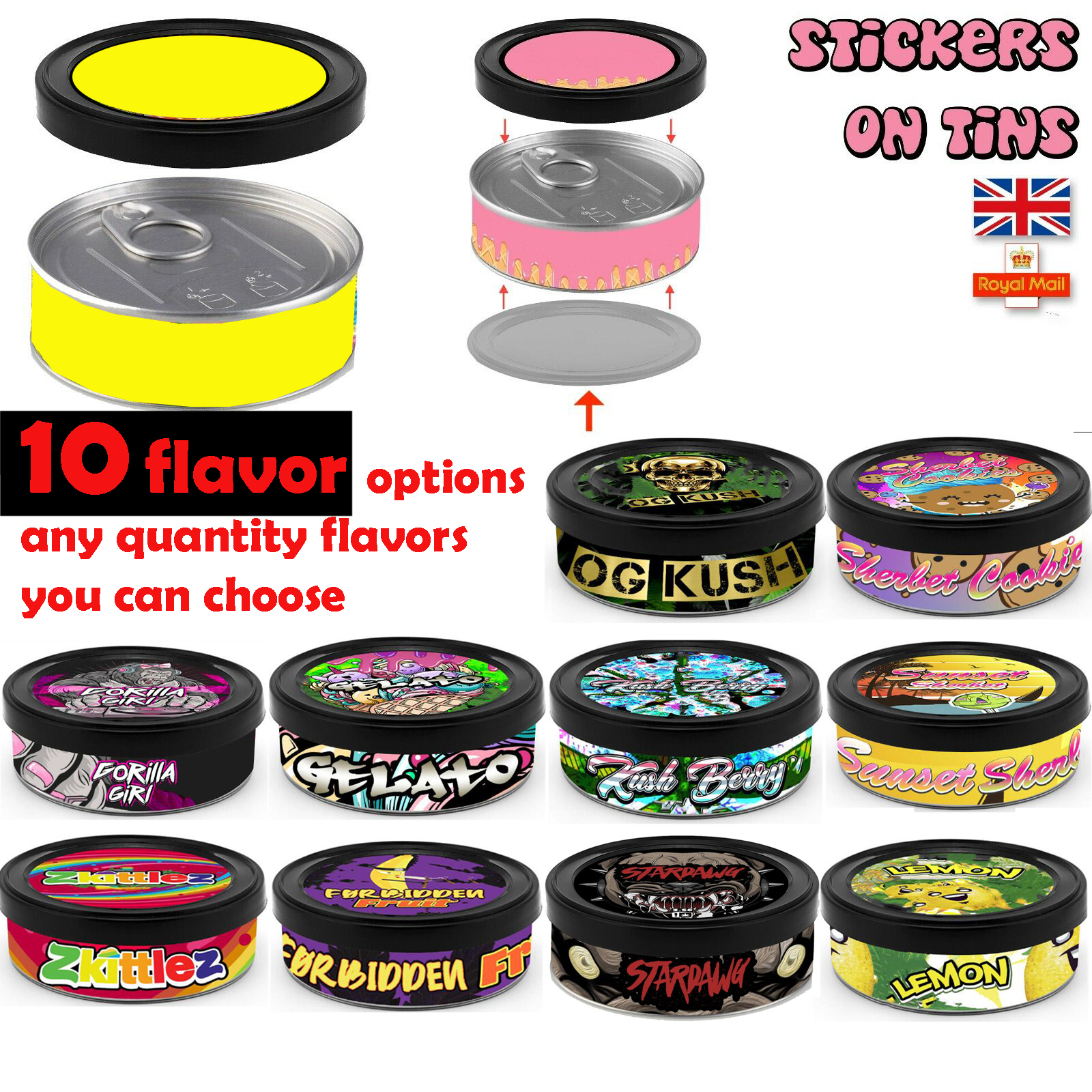 Disco Biscuits Cali Pressitin Tin Cans with 20type stickers Self-Seal Tin Box Blue Dream Cali Tin Labels Tuna Can Stickers UK
Disco Biscuits Cali Pressitin Tin Cans with 20type stickers Self-Seal Tin Box Blue Dream Cali Tin Labels Tuna Can Stickers UK