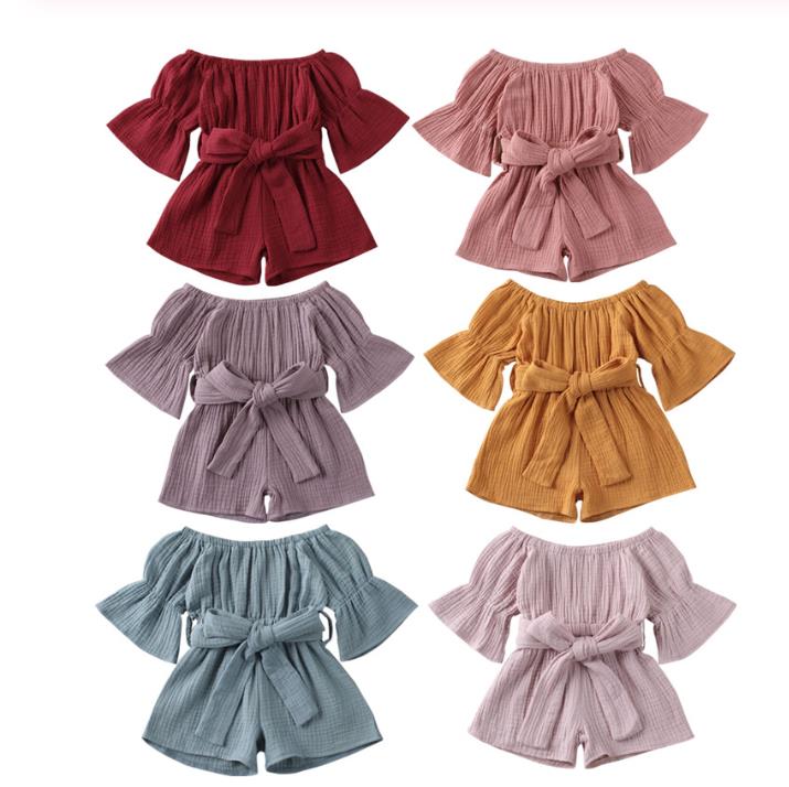 Newborn Baby Girl Off shoulder Ruffles Jumpsuit Toddler Waist Bandage Jumpsuits Playsuit Clothing, Sky blue
Newborn Baby Girl Off shoulder Ruffles Jumpsuit Toddler Waist Bandage Jumpsuits Playsuit Clothing, Sky blue