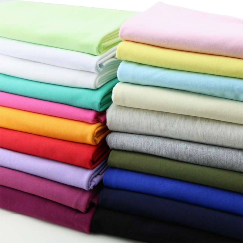 Thin 100% Cotton Knitted Fabric Summer T-shirt Fabric For Baby Clothing By the half-yard
