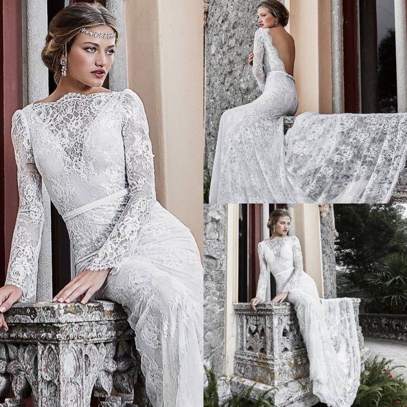 2020 Gorgeous Mermaid Wedding Dresses Long Sleeve Backless Sash Beads Appliques Lace Wedding Dresses Chapel Train Vestidos De Novia, Blue
2020 Gorgeous Mermaid Wedding Dresses Long Sleeve Backless Sash Beads Appliques Lace Wedding Dresses Chapel Train Vestidos De Novia, Blue