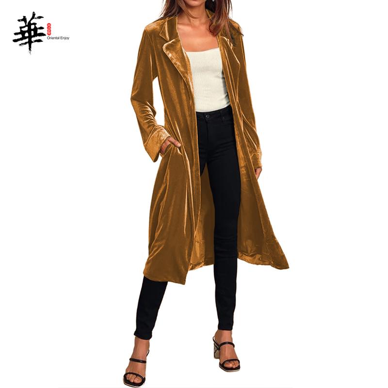 Women' Trench Coats Gold Velvet Fabric Autumn Long Coat For Women With Pockets Cardigan Solid Color Belt Overcoat Casual Female Jacket, Black
Women' Trench Coats Gold Velvet Fabric Autumn Long Coat For Women With Pockets Cardigan Solid Color Belt Overcoat Casual Female Jacket, Black