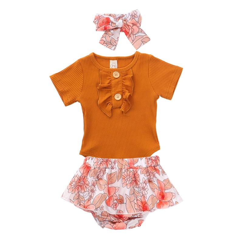 Newborn Infant Baby Girls Summer Casual Short Sleeve Floral Pattern Romper+Shorts+Headdress 3pc Set 0-24M, Skin
Newborn Infant Baby Girls Summer Casual Short Sleeve Floral Pattern Romper+Shorts+Headdress 3pc Set 0-24M, Skin