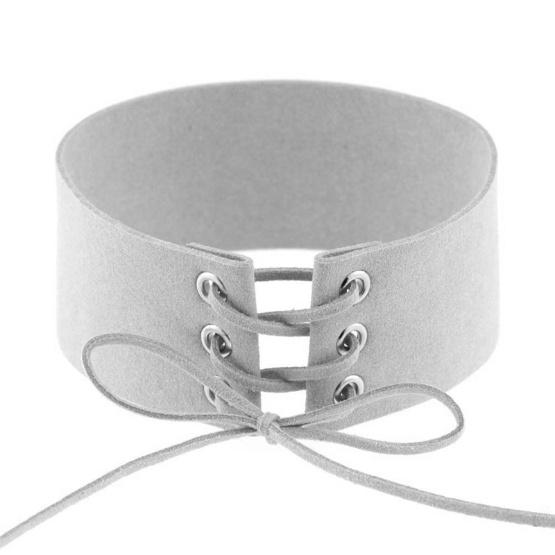 solid color Flannelet Lace up Tattoo Choker Necklace Collar women necklace fashion jewelry will and sandy gift261s