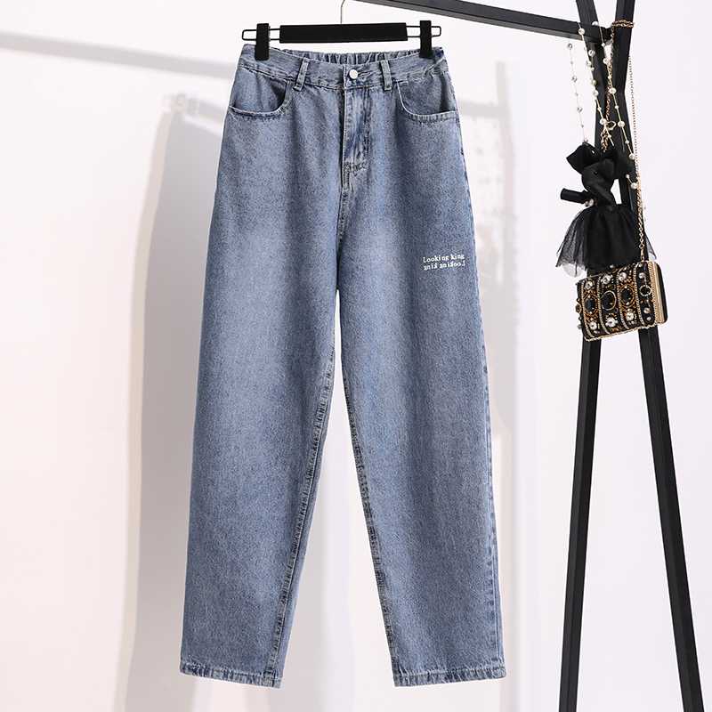 Korean School Students Plus Size Jeans Women High Waist Letters Printing Blue Straight Denim Pants Large Size -5XL
Korean School Students Plus Size Jeans Women High Waist Letters Printing Blue Straight Denim Pants Large Size -5XL