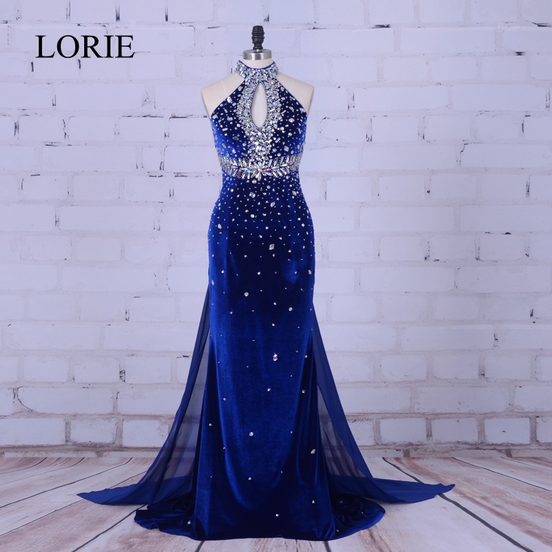 Luxury Mermaid Evening Dress 2019 Royal Blue Velvet Long Prom Dresses High Neck Crystal Beading Formal Dress Women Wedding Party, Black
Luxury Mermaid Evening Dress 2019 Royal Blue Velvet Long Prom Dresses High Neck Crystal Beading Formal Dress Women Wedding Party, Black