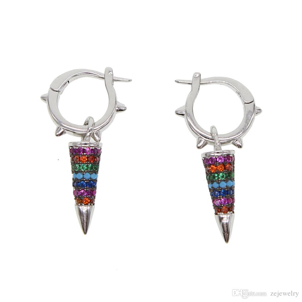 2018 unique design gold/sliver color classic Punk style Earrings Bullet Magnetic colour small hoop earrings for women party birthday Jewelry