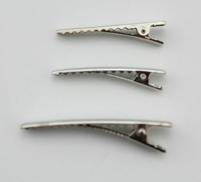 Single Prong Metal Alligator Hair Clip Accessories Silver Color Cheap Hairclips Hair Pin Girls Hair Bow Flower Accessory 50PCS FJ3223
