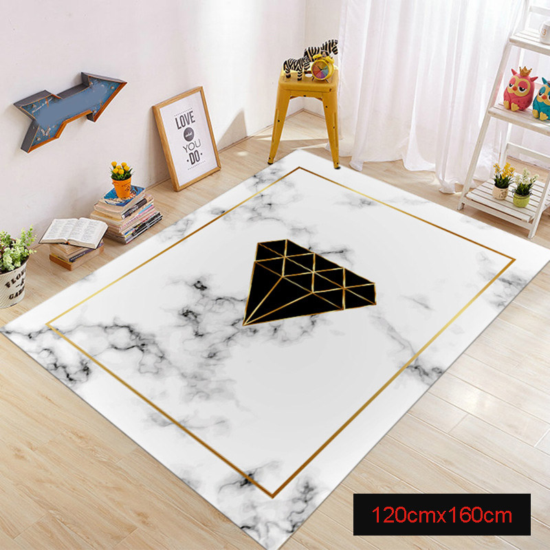 Area Rug Marble Golden Geometric Lines Marbling Home Decor Floor Rug Carpet MYDING