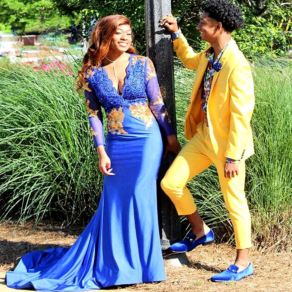 Long Sleeves Evening Dresses Deep V-Neck Backless Appliques Mermaid African Formal Party Gowns Prom Dresses Robe de Soiree, Chocolate
Long Sleeves Evening Dresses Deep V-Neck Backless Appliques Mermaid African Formal Party Gowns Prom Dresses Robe de Soiree, Chocolate