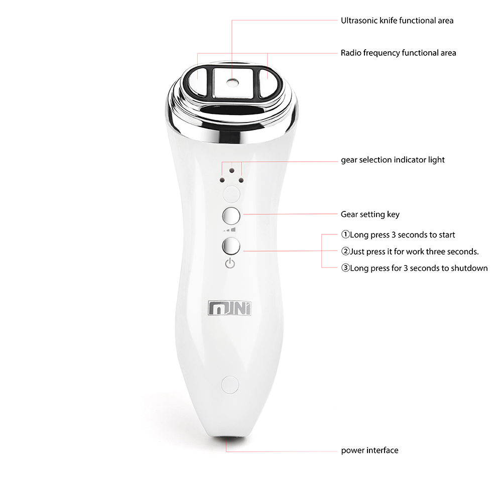 Mini Hifu Anti Wrinkle Facial Tightening Device Deciniee Ultrasonic Bipolar RF Radio Frequency Lifting Face Skin Care Massager
