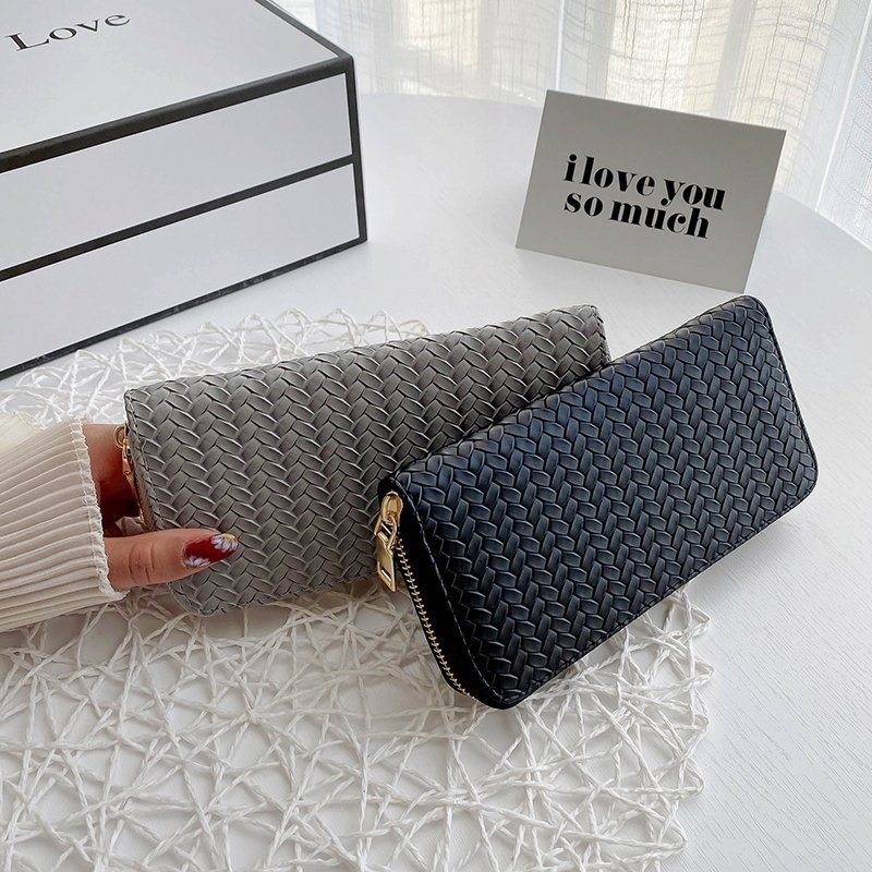 2020 Fashion Women Weave Wallet Wrist Handle Phone Case Long Section Money Pocket Pouch Handbag Women's Purse Card Holders, Black
2020 Fashion Women Weave Wallet Wrist Handle Phone Case Long Section Money Pocket Pouch Handbag Women's Purse Card Holders, Black