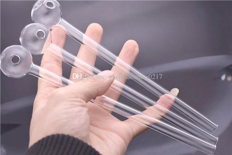 Wholesale Clear glass pipes straight Glass Oil Burners Pipes 20cm length 30mm Diameter ball Balancer Water Pipe smoking pipes