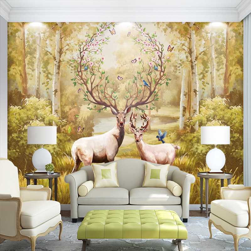 Drop Shipping 3D Photo Wallpaper Custom Nordic Forest Oil Painting Elk Large Murals Non-woven Wallpaper For Murales De Pared, As pic
Drop Shipping 3D Photo Wallpaper Custom Nordic Forest Oil Painting Elk Large Murals Non-woven Wallpaper For Murales De Pared, As pic