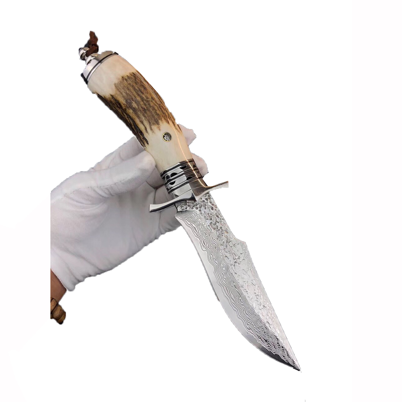 Custom Handmade Damascus Hunting Knife with Antler Handle Straight Fixed Blade Tactical Survival Rescue Knife with High-end Leather Sheath
Custom Handmade Damascus Hunting Knife with Antler Handle Straight Fixed Blade Tactical Survival Rescue Knife with High-end Leather Sheath