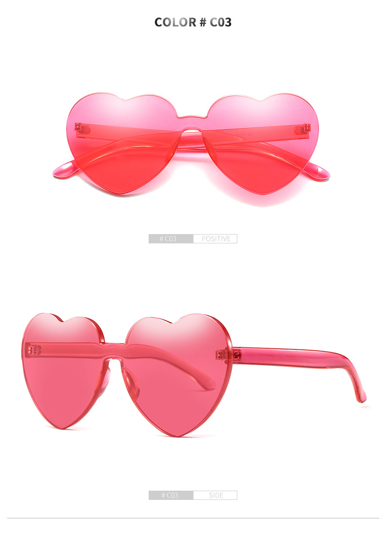 Love Heart Shape Sunglasses Women Rimless Frame Tint Clear Lens Colorful Sun Glasses Outdoor Eyewear 2817
Love Heart Shape Sunglasses Women Rimless Frame Tint Clear Lens Colorful Sun Glasses Outdoor Eyewear 2817
