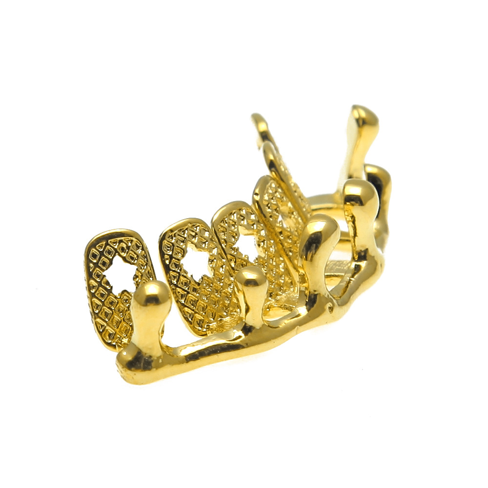 Hip Hop Gold Teeth Grillz Drip 8 Teeth Grills Dental Cosplay Bottom Lower Tooth Caps Rapper Mouth Jewelry Party Gift