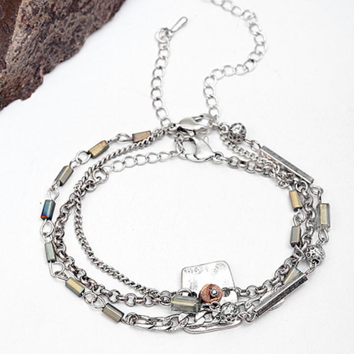 Stylish Womens Link Bracelet and Mens Stainless Steel Link Bracelets Vintage Metal Chain MultiLayer Bracelet Jewelry Lightweight for Daily Use Z250910