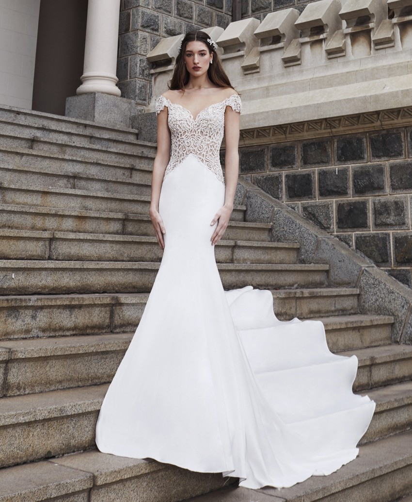 Mermaid Amazing Beaded Lace Wedding Dresses Sheer Bateau Neck Bridal Gowns Backless Sweep Train Robes De Mari E
