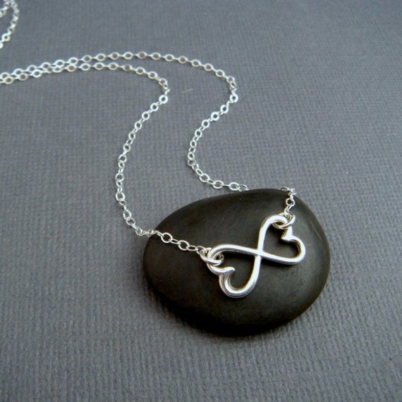 30PCS Outline Open Two Love Hearts Necklaces Geometric Wire Wrapped Horizontal 2 Double Heart Infinite Infinity Necklaces for Women