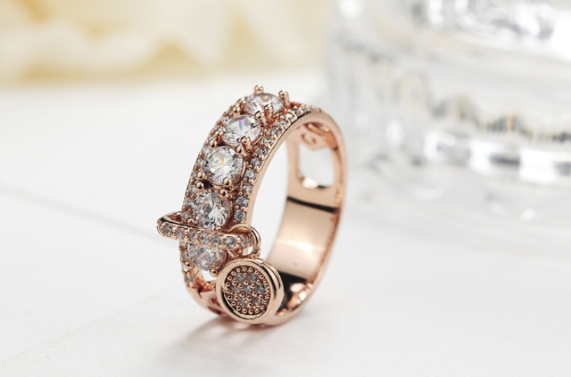 Sterg Sier Gold Fill Cubic Zirconia Wedding Band Ring for Women - Bohemian, Celtic, Asian & More Styles