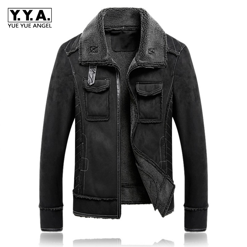 Plus Size 5XL Suede Jacket Men Thick Fur Lining Warm Lapel Zipper Solid Faux Leather Overcoat High Quality Casual Male Clothes, Black
Plus Size 5XL Suede Jacket Men Thick Fur Lining Warm Lapel Zipper Solid Faux Leather Overcoat High Quality Casual Male Clothes, Black