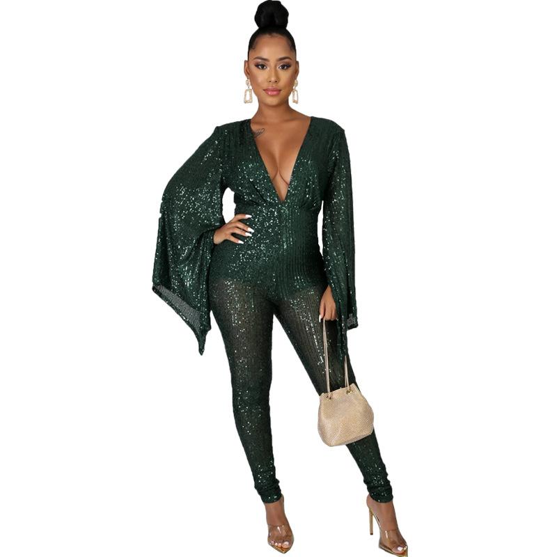 Women' Jumpsuits & Rompers Sexy Deep V Neck Sequined Jumpsuit Women Elegant Butterfly Sleeve Bodycon Christmas Party Clubwear Body Overalls, Apricot jumpsuit
Women' Jumpsuits & Rompers Sexy Deep V Neck Sequined Jumpsuit Women Elegant Butterfly Sleeve Bodycon Christmas Party Clubwear Body Overalls, Apricot jumpsuit