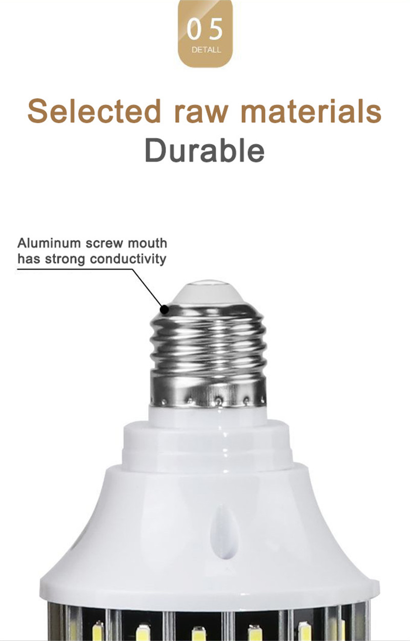 Fan Cooling LED Corn Light Bulb AC100-277V E27 50W 2835 Without Lamp Cover for Indoor Home Decoration Droplight Street Spotlight LED011