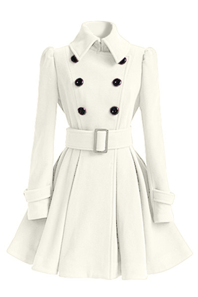Women's Wool & Blends Winter Women Woolen Coat Windbreaker Multicolor Belt Bandage Top White Blend Girls Dress Jacket Thick Ladies Tops Plus