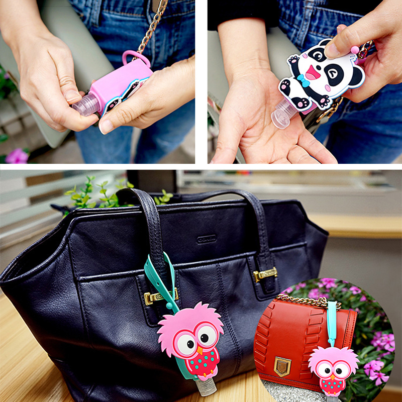 30ML Cute Creative Cartoon Animal Shaped Bath Bottles Silicone Portable Hand Soap Hand Sanitizer Holder With Empty Bottle