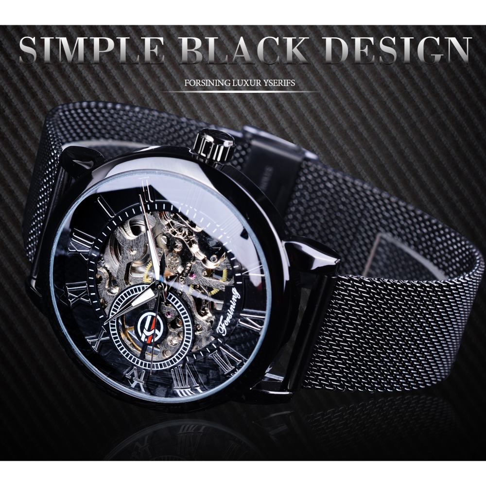 Forsining Retro Fashion Design Skeleton Sport Mechanical Watch Luminous Hands Transparent Mesh Bracelet For Men Top Brand Luxury SLZe92, Black 1
Forsining Retro Fashion Design Skeleton Sport Mechanical Watch Luminous Hands Transparent Mesh Bracelet For Men Top Brand Luxury SLZe92, Black 1