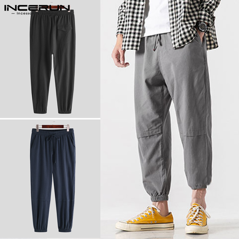 INCERUN Fashion Men Beam Feet Cargo Overalls Male Punk Style Pockets Pants Loose Solid Color Liner Trousers Streetwear 2020, Black
INCERUN Fashion Men Beam Feet Cargo Overalls Male Punk Style Pockets Pants Loose Solid Color Liner Trousers Streetwear 2020, Black
